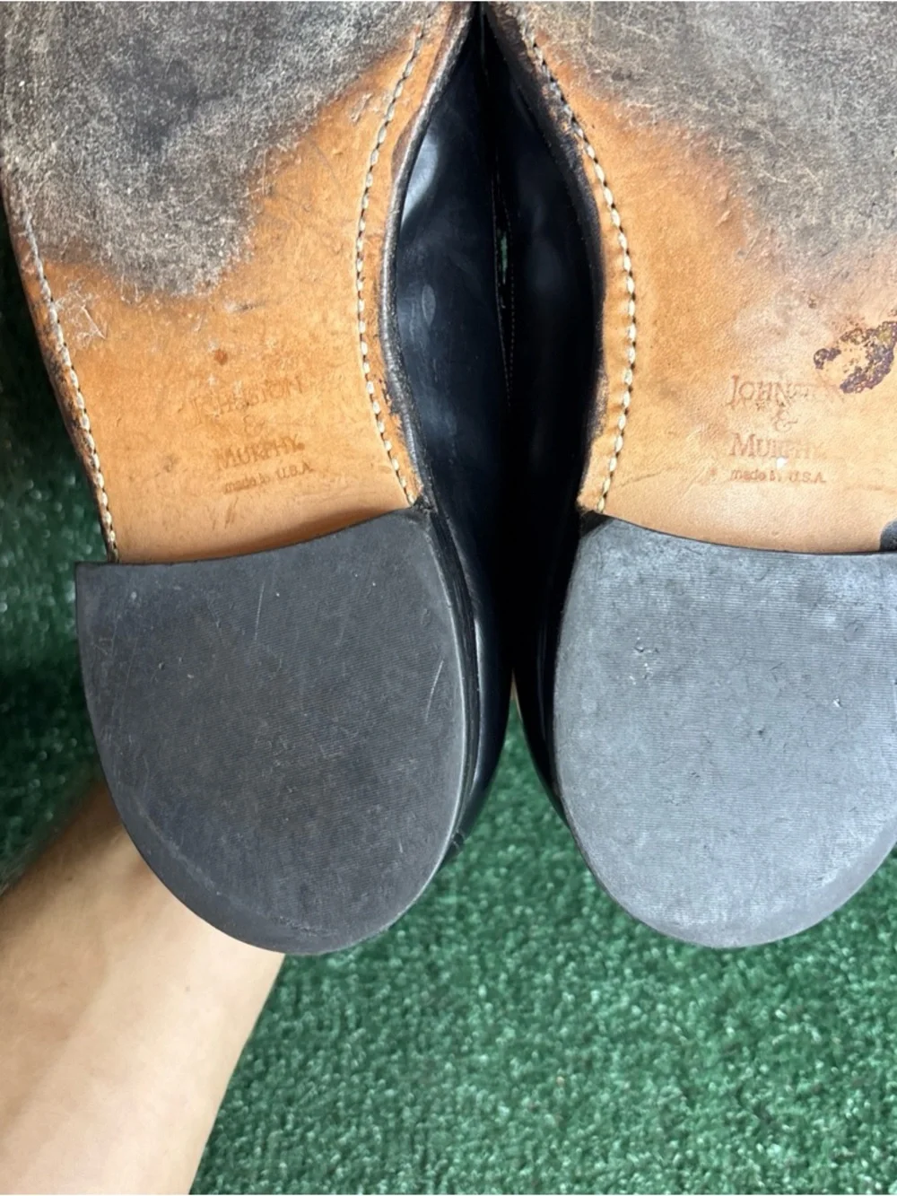 Johnston & Murphy Kiltie Loafers Mens Size 11‎ Black Leather Dress Shoes Wingtip